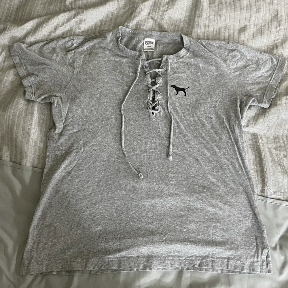 Pink Victoria’s Secret Lace up Shirt size M